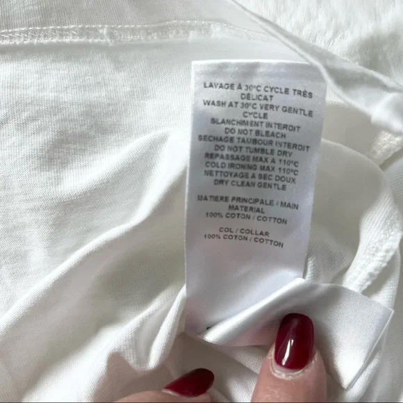 SEE BY CHLOE CREWNECK BELL SLEEVE COTTON TOP Size Small Chic Stylish MINIMALIST - Picture 10 of 11